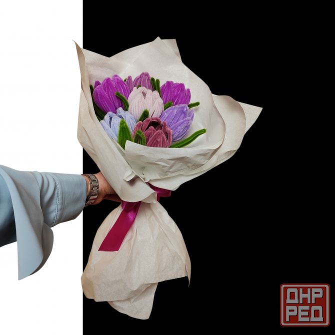 Букеты из пушистой синельной проволоки ручной работы Донецк - изображение 5