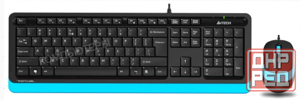 Комплект - арт-6898 клавиатура+мышь A4tech Fstyler F1010 черный (F1010 Blue) в макеевке днр Донецк - изображение 1