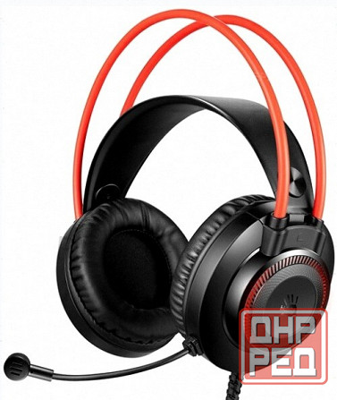 Наушники (арт:арт-9364) с микрофоном A4tech Bloody G200 Aux3.5-4pin +Usb черно красные Донецк - изображение 1