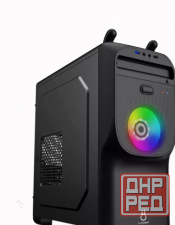Корпус [арт-1824] Mini-Tower Zircon Cute Rabbit Micro-Atx/Mini-Itx, без бп, черный Донецк - изображение 1