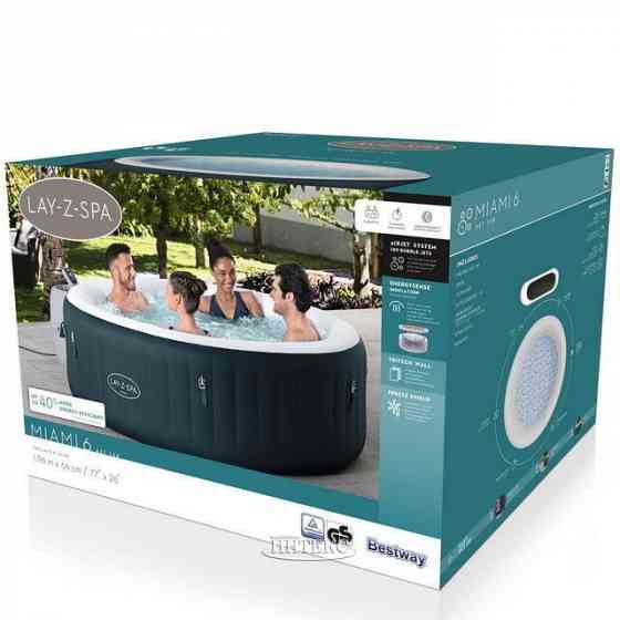 Спа-бассейн Bestway Miami EnergySense AirJet 6 Dark Blue 196х66см, 6001D Донецк