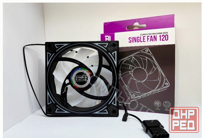 Вентилятор - арт-6144 для корпуса Bing Ju Rgb 120мм (разноцветный) Донецк - изображение 1