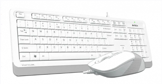 Комплект (арт-6980) (клавиатура+мышь) A4tech Fstyler F1010, Usb, проводной, белый и серый [F1010 Whi Донецк