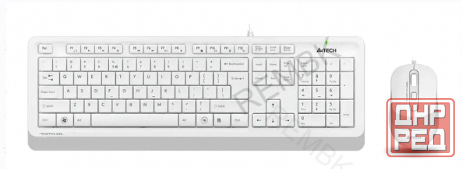 Комплект (арт-6980) (клавиатура+мышь) A4tech Fstyler F1010, Usb, проводной, белый и серый [F1010 Whi Донецк - изображение 1