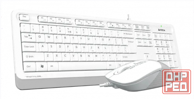 Комплект (арт-6980) (клавиатура+мышь) A4tech Fstyler F1010, Usb, проводной, белый и серый [F1010 Whi Донецк - изображение 4