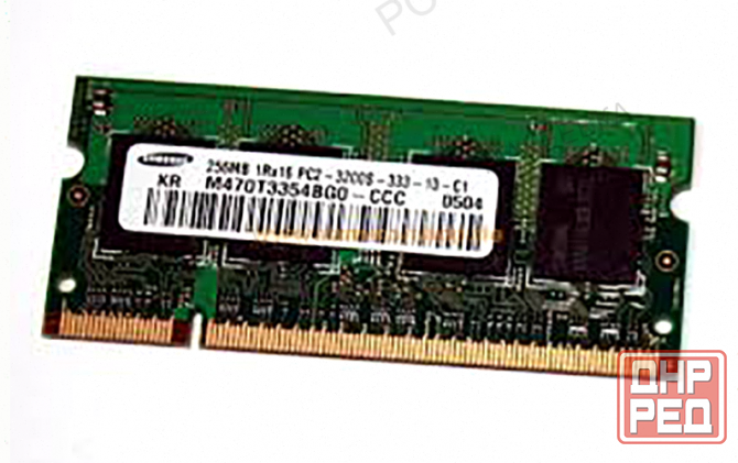 Оперативная (ар:арт-1630) память So-Dimm Ddr2 Samsung 256mb (M470t3354bg0-Ccc) б/у Макеевка - изображение 1