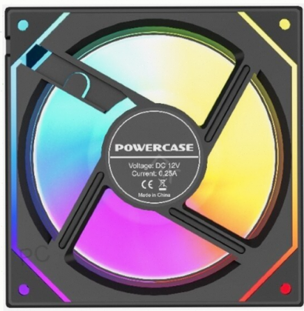 Вентилятор (арт-6777) Powercase M52-12, Argb, черный Донецк