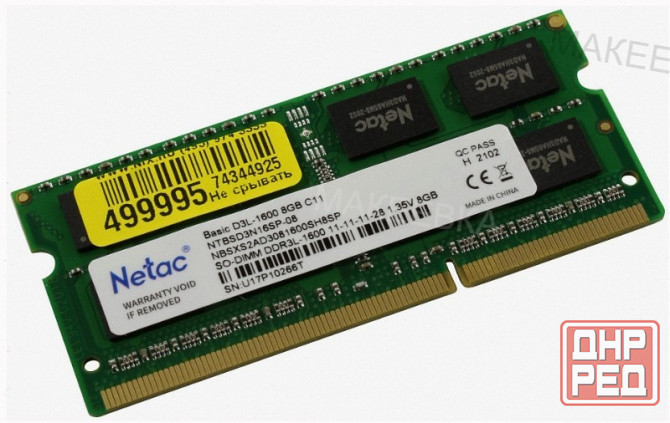 Оперативная - арт-7413 память So-Dimm Ddr3l Netac Basics 8гб 1600 мгц Sodimm Cl11 Ntbsd3n16sp-08 Макеевка - изображение 1