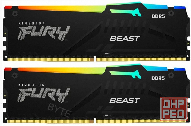Оперативная [арт-9460] память Kingston Fury Beast Black Kf552c40bbak2-16 Ddr5 - 2x 8гб 5200мгц, Dimm Макеевка - изображение 1