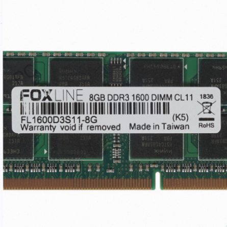 Оперативная (арт:арт-4836) память So-Dimm 8gb Ddr3-1600 Pc3-12800 Foxconn Foxline, Cl11, 1.5v, (512x Макеевка