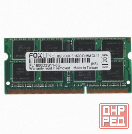 Оперативная (арт:арт-4836) память So-Dimm 8gb Ddr3-1600 Pc3-12800 Foxconn Foxline, Cl11, 1.5v, (512x Макеевка - изображение 1