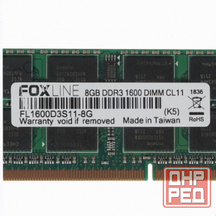 Оперативная (арт:арт-4836) память So-Dimm 8gb Ddr3-1600 Pc3-12800 Foxconn Foxline, Cl11, 1.5v, (512x Макеевка - изображение 3