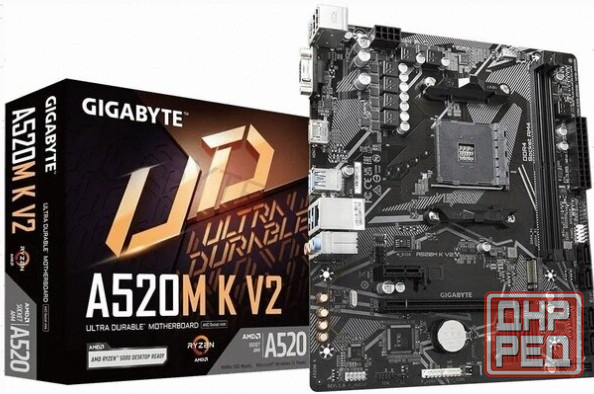 Материнская (арт:арт-5047) плата Gigabyte A520m K V2 /(V1.1) Soc-Am4 Amd A520 2xddr4 Matx Ac`97 8ch( Макеевка - изображение 1