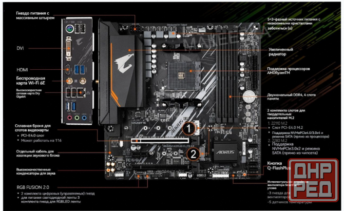 Материнская (арт-3703) плата Gigabyte B550 Aorus Elite Ax V2 (B550 Aorus Elite Ax V2) Макеевка - изображение 3