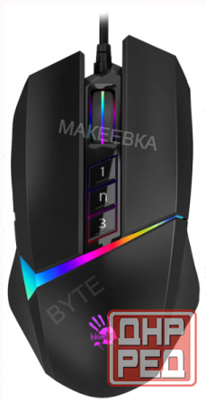 Игровая (арт-1134) мышь A4tech Bloody W60 Max черный оптическая (10000dpi) Usb (10but) Макеевка - изображение 1