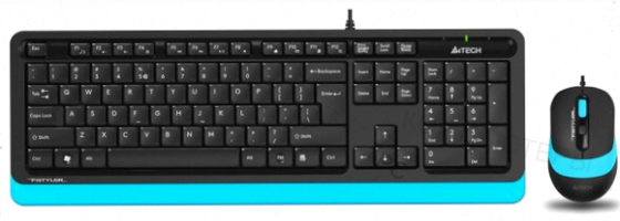 Комплект (ар:арт-3813) клавиатура+мышь A4tech Fstyler F1010 черный (F1010 Blue) в макеевке днр Макеевка