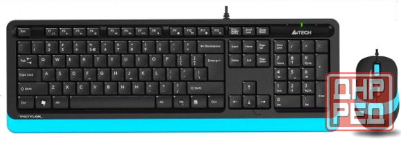Комплект (ар:арт-3813) клавиатура+мышь A4tech Fstyler F1010 черный (F1010 Blue) в макеевке днр Макеевка - изображение 1