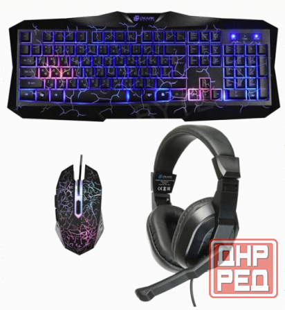 Игровой - арт-3830 комплект Oklick Hs-Hkm100g черный 2.2м мониторы оголовье Hs-Hkm100g Макеевка - изображение 1