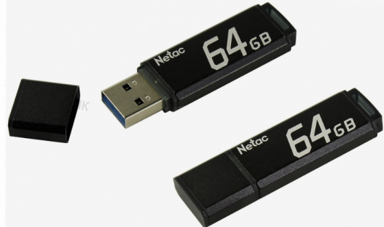 Накопитель (арт:арт-8238) Usb 2.0 64гб Netac U351 (Nt03u351n-064g-20bk), черный Макеевка