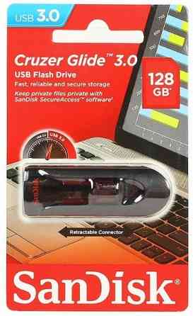 Usb (арт:арт-2094) Flash Drive 128gb - Sandisk Cruzer Glide 3.0 Black Sdcz600-128g-G35 Макеевка