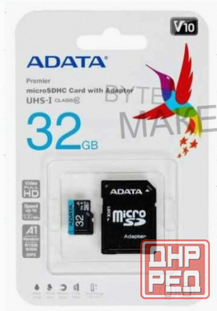 Adata [арт-1807] карта памяти 32гб Adata Ausdh32guicl10a1-Ra1 Microsdhc Uhs-I Class10 + адаптер Макеевка - изображение 1
