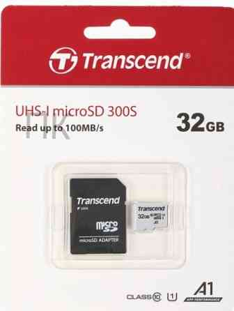 Карта (ар:арт-4801) памяти 32gb Transcend Ts32gusd300s-A Microsdhc Class 10 U1 300s + адаптер Макеевка