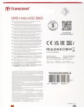 Карта (ар:арт-4801) памяти 32gb Transcend Ts32gusd300s-A Microsdhc Class 10 U1 300s + адаптер Макеевка