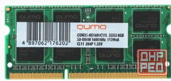 Оперативная (арт-6214) память So-Dimm Qumo 8gb Ddr3-1600 (Qum3s-8g1600c11l) Донецк - изображение 1