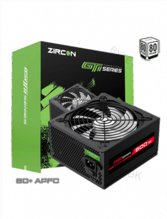Блок [арт-2412] питания Atx Zircon Gti-600 80+ (черный 600w 20+4pin 4+4pin 2*6+2pin 6*Sata 3*Molex в Макеевка