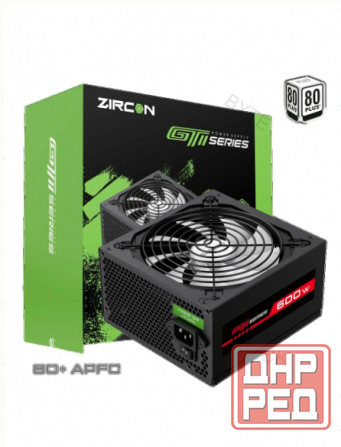 Блок [арт-2412] питания Atx Zircon Gti-600 80+ (черный 600w 20+4pin 4+4pin 2*6+2pin 6*Sata 3*Molex в Макеевка - изображение 1