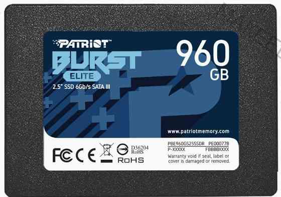 Ssd (арт:арт-8882) Patriot Sata Iii 960gb Pbe960gs25ssdr Burst Elite 2.5" Донецк