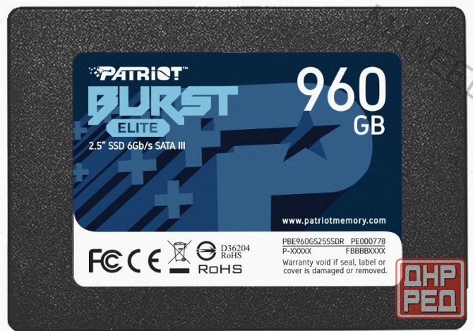 Ssd (арт:арт-8882) Patriot Sata Iii 960gb Pbe960gs25ssdr Burst Elite 2.5" Донецк - изображение 2