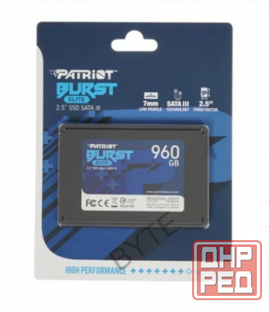 Ssd (арт:арт-8882) Patriot Sata Iii 960gb Pbe960gs25ssdr Burst Elite 2.5" Донецк - изображение 4