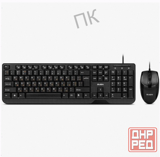 Комплект (ар:арт-5943) клавиатура и мышь Sven Kb-S330c черный (Sv-017309) Макеевка - изображение 1