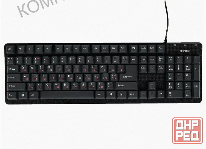 Клавиатура (арт-7667) Sven проводная Standard 301, Usb, 104 клавиши, черная (Sv-03100301ub) Макеевка - изображение 2