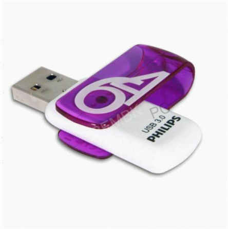 Флеш (арт:арт-9153) накопитель 64gb Philips Vivid3.0 64gb, Usb 3.0 фиолетовый (Fm64fd00b/97) Макеевка