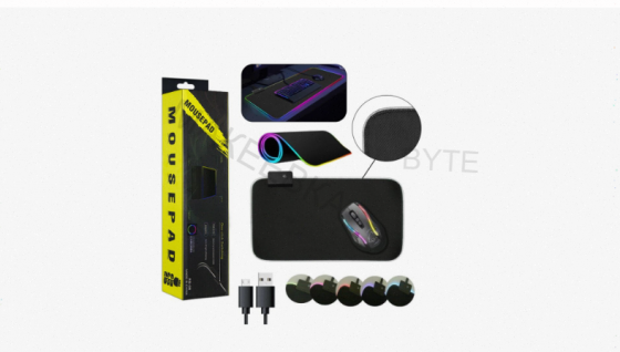 Коврик - арт-6144 для игровой мышки с Led Rgb подсветкой, 25*35 см, черный Макеевка