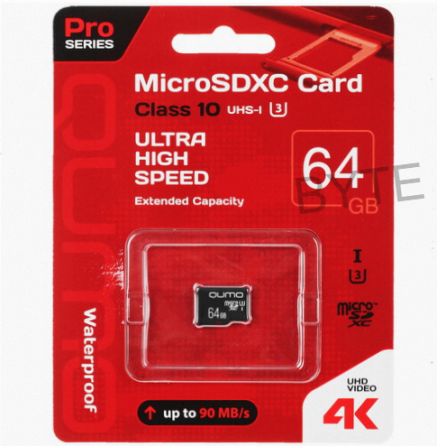 Карта (арт-7102) памяти Qumo Microsdxc 64 гб [Qm64gmicsdxc10u3na] Макеевка