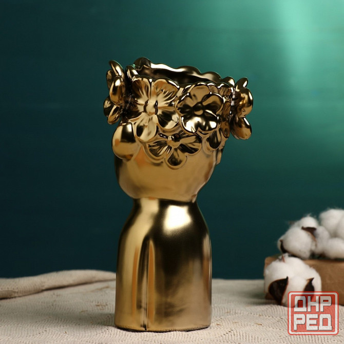 Оригинальная керамическая ваза-кашпо-фигура (ручная работа) - 23х10х12 см Донецк - изображение 3