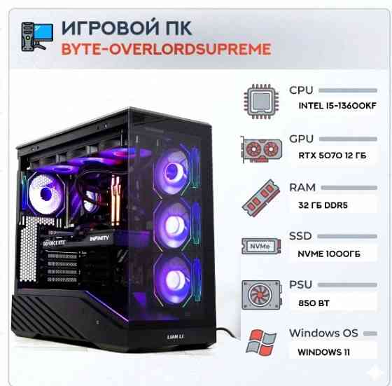 Игровой (ар:арт-4074) компьютер Byte-Overlordsupreme | Intel Core I5-13600kf (14ядер/20потоков) | 85 Донецк