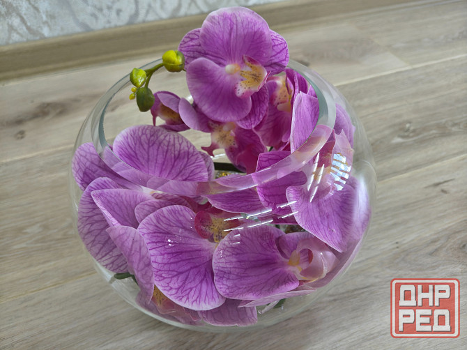 Круглая ваза, прозрачная. Новая Донецк - изображение 1