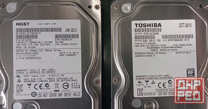Hdd Toshiba, Hitachi 500gb Донецк - изображение 1