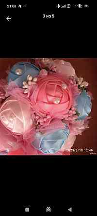 Свадебный букет из атласных лент Макеевка