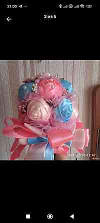 Свадебный букет из атласных лент Макеевка