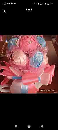 Свадебный букет из атласных лент Макеевка