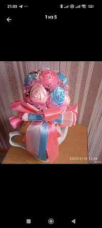 Свадебный букет из атласных лент Макеевка