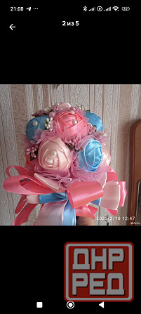 Свадебный букет из атласных лент Макеевка - изображение 1