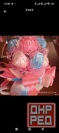 Свадебный букет из атласных лент Макеевка - изображение 2