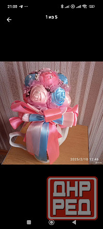 Свадебный букет из атласных лент Макеевка - изображение 4