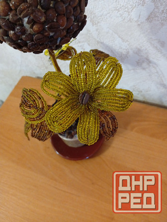 Кофейный топиарий из бисера и кофейных зерен Макеевка - изображение 2